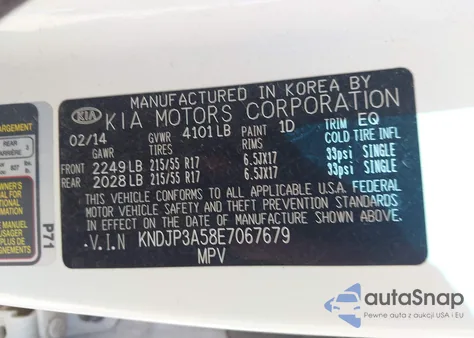 2014 Kia Soul + из США, поврежденный, VIN KNDJP3A58E7067679